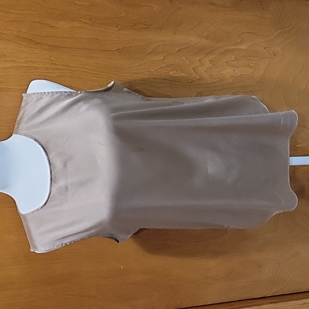 Eileen Fisher Taupe Sleeveless Silk Blend Shell